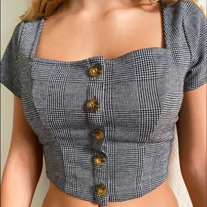 Button up Plaid blouse